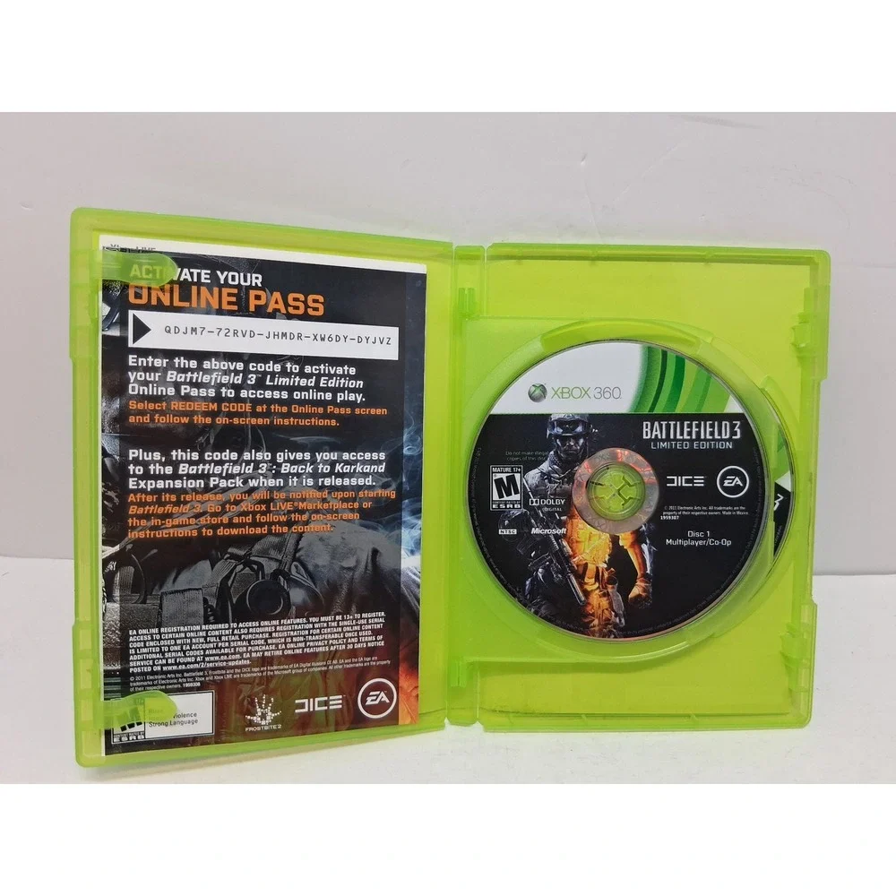 Battlefield 3 Limited Edition Xbox 360 Microsoft EA DICE Back to Karkand NTSC